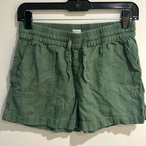 Girls Crewcuts - green linen drawstring shorts - size 14